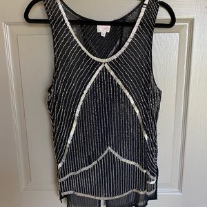 PARKER, beaded open back blouse